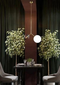 Toolight - stropná sklenená lampa E27 60W APP1013-2CP, zlatá, OSW-09482