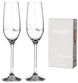 Diamante poháre na Šampanské so Swarovski kryštálmi Petit Heart 150 ml 2KS