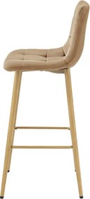 Barová stolička ARCETO zamatová, hnedá / hnedá