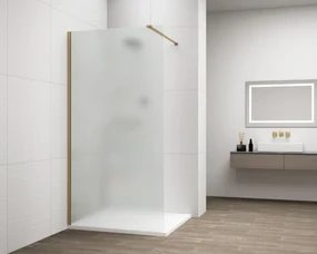 Erga Paris, sprchová zástena Walk-In 70x200 cm, 8mm sklo námraza, zlatý matný profil, ERG-V02-PARIS-070x200-FR-GB