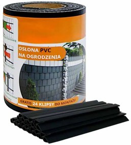 Ekspand Tieniaca fólia na plot 19cm x 35m 450g/m2 Čierna + spony 24ks