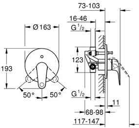 GROHE 24336001 - Vaňová batéria SWIFT DN 15 lesklý chróm
