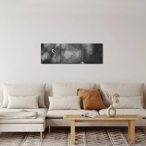 Obraz - Lúčna tráva (s hodinami) (90x30 cm)