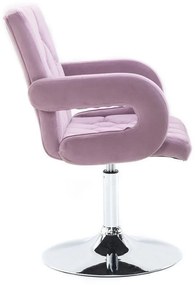 LuxuryForm DESIGN Stolička BOSTON VELUR na striebornom tanieri - levanduľa