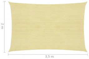 vidaXL Tieniaca plachta 160 g/m² béžová 2x3,5 m HDPE-