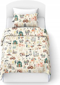Bavlnené obliečky do postieľky HAPPY FARM biele Rozmer obliečky: 45 x 65 cm | 90 x 135 cm