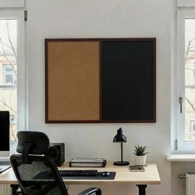 Toptabule.sk  Kombinovaná tabuľa čierna v drevenom ráme NATURE LINE Palisander 90x60 cm