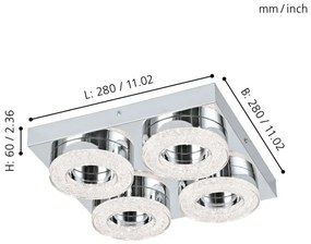 Eglo 95664 - LED Stropné svietidlo FRADELO 4xLED/4W/230V