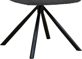 Otočná jedálenská stolička Beatris, tmavo šedá štruktúrovaná látka