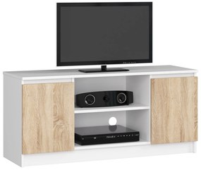 TV stolík Darian (biela + dub sonoma). Akcia -11%. Vlastná spoľahlivá doprava až k Vám domov. 1069521