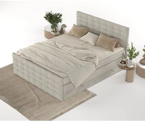 Béžová boxspring posteľ s úložným priestorom 160x200 cm Blend – Maison de Rêve