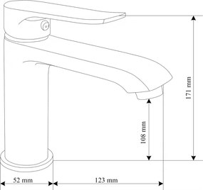 Mexen Pecos, umývadlová batéria, čierna matná, 72700-70