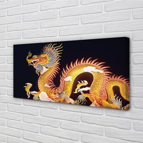 Obraz canvas Golden Japanese Dragon 120x60 cm
