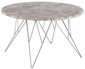 Sivý mramorový okrúhly konferenčný stolík ø 80 cm Prunus – Actona