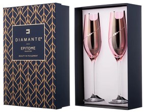Diamante poháre na šampanské Silhouette City Pink s kamínky Swarovski 210 ml 2KS