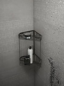 Gedy Gedy, SMART dvojposchodová rohová police 200x325x151mm, čierna matná, 2482-14