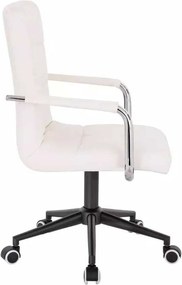 LuxuryForm DESIGN Stolička VERONA na čiernej podstave s kolieskami - biela