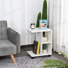 ModernHome Biely stolík na kolieskach - organizér