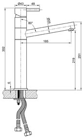 Sapho, MINIMAL drezová batéria s rovnou hubicou, nerez, MI016