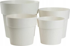 Sada 4 ks květináčů Silva Line krémová