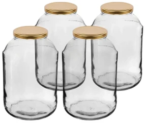 Browin Sada zaváracích pohárov s viečkom Twist, 4 l, 4 ks