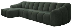 Tmavozelená rohová pohovka (ľavý roh/s leňoškou) Shell – Miuform