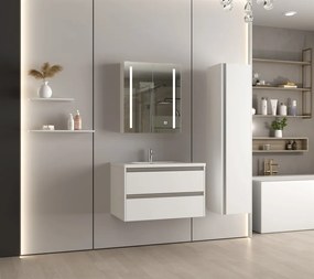 Erga Hana, zrkadlová galérka s LED osvetlením 60x70cm s integrovanou zásuvkou, biela, ERG-V05-HANA-6070-WH