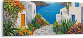 Obraz - Grécka ulička (120x50 cm)