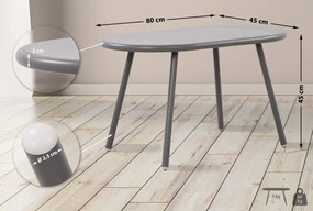 Konferenčný stolík Velva - v45 x 80 x 45 cm - Tmavo sivá