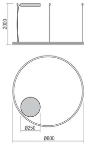 Redo 01-1713 - LED Stmievateľný luster na lanku ORBIT LED/55W/230V bronz