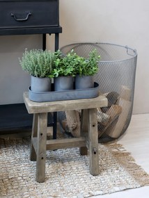Set 3ks plechový obal na kvetináč s táckou Pintio - Ø 10*12/ 36*12*5,5 cm