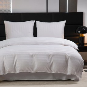 Hotelové obliečky z mikrovlákna JASMINE biele - prúžok 2 cm, hotelové vrecko Rozmer obliečky: 70 x 90 cm | 140 x 200 cm