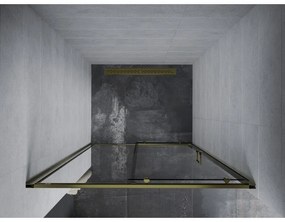 Mexen Apia, posuvné dvere do otvoru 100 x 190 cm, 6mm číre sklo, zlatý profil, 845-100-000-50-00