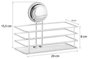 Erga Gavi, závesný kúpeľňový kôš 20x10x8 cm na prísavky, chrómová, ERG-YKA-CH.GAVI-KPS
