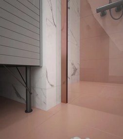 Erga Paris, sprchová zástena Walk-In 160x200 cm, 8mm číre sklo, medený matný profil, ERG-V02-PARIS-160x200-CL-CO