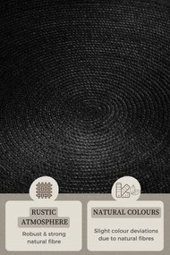 Koberec Hanse Home Jute Braided Rangpur čierny kruh