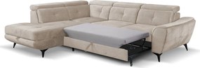 Rohová sedacia súprava Sergio, béžová látka, ľavý roh