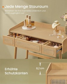 Toaletný stolík so zrkadlom a osvetlením v béžovej farbe