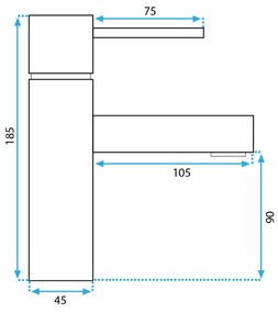 Rea Tess, umývadlová batéria h-185, zlatá matná, REA-B5661
