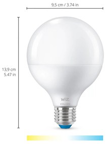 WiZ G95 LED žiarovka E27 11 W globe matná CCT