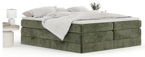 Tmavozelená boxspring posteľ s úložným priestorom/bez čela 140x200 cm Juniper – Maison de Rêve