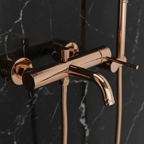 Rea Lungo Diamond, vaňová batéria s ručnou sprchovou hlavicou, medená lesklá, REA-B0980