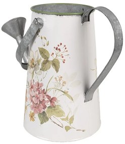 Dekoračná plechová kanva s kvetinami - 37*17*27 cm