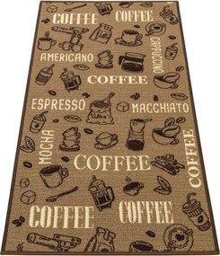 Protišmykový koberec / behúň Coffee 04 hnedý / béžový