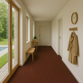 Vebe, Metrážny koberec Santana čokoládová s podkladom resine, záťažový, na mieru, šíře 4m, hnedá, resine, chodba / predsieň