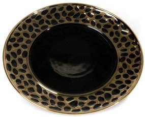 Dekoračný tanier MALDEN 4 čierny / zlatý