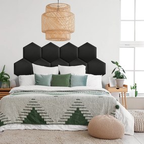 Zástena za posteľ - Šesťuholník - 30x26cm Farba: Čierna, Rozmer: 30x26