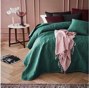 Brilantný zelený prehoz na posteľ 170 x 210 cm