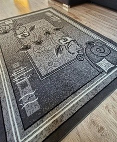 Sivý klasický koberec Shiraz BCF Kalia s tradičným vzorom Rozmer: 80x150 cm