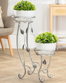 STOJAN NA KVETINÁČ JULYAN 70X50 CM STRIEBORNÁ